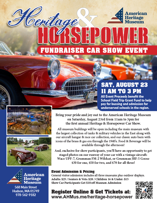 Heritage & Horsepower Fundraiser Car Show - The American Heritage Museum